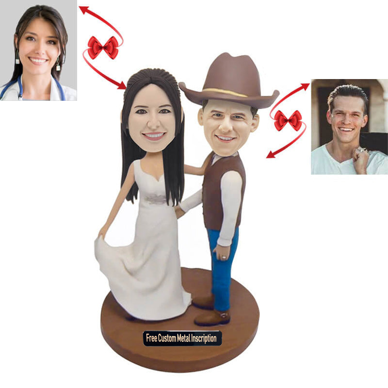 Cowboy Wedding Custom Bobbleheads