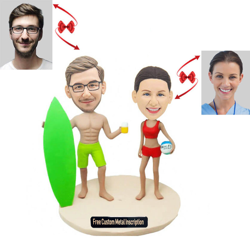 Beach Couple Custom Bobbleheads