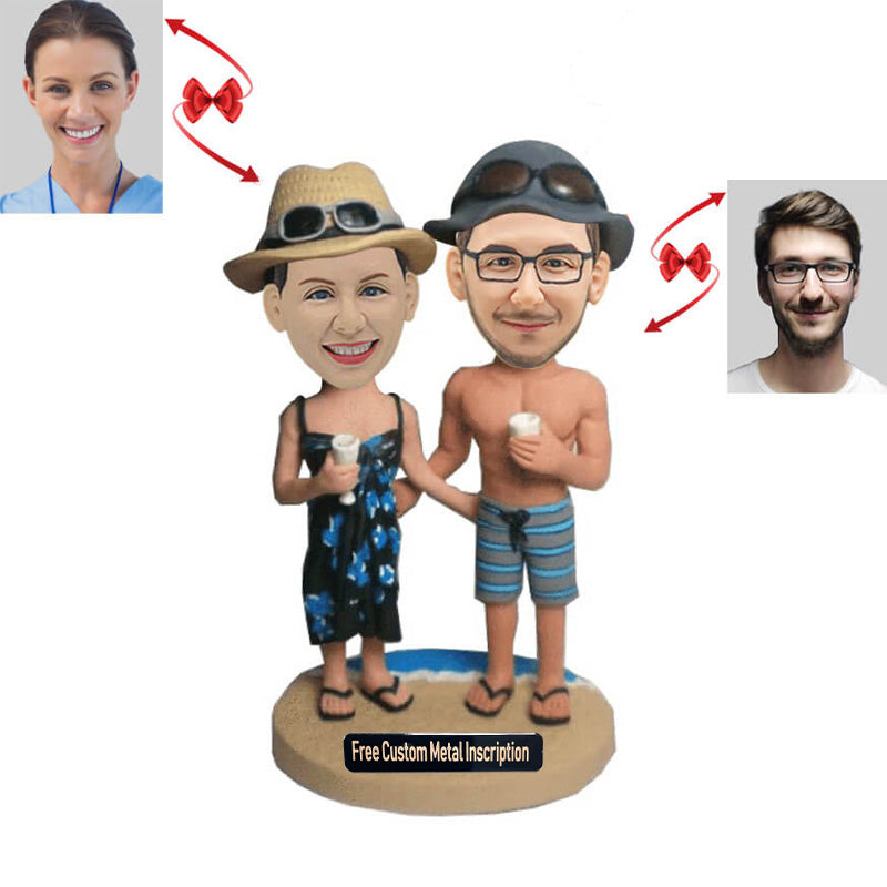 Beach Wedding Anniversary Custom Bobblehead