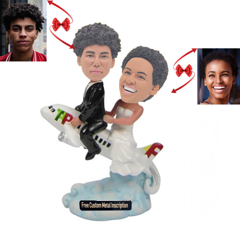 Couple On A Plane Custom Bobblehead