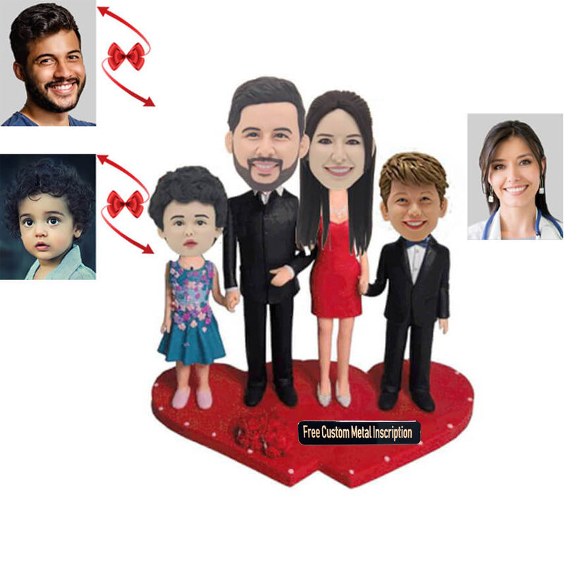 Family of Four Custom Bobbleheads