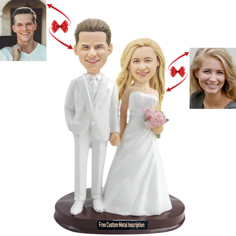 Wedding With Creamy White Suit Custom Bobblehead