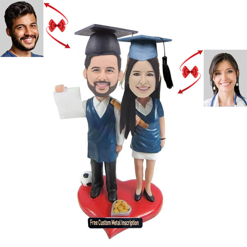 Graduation Couple Custom Bobblehead