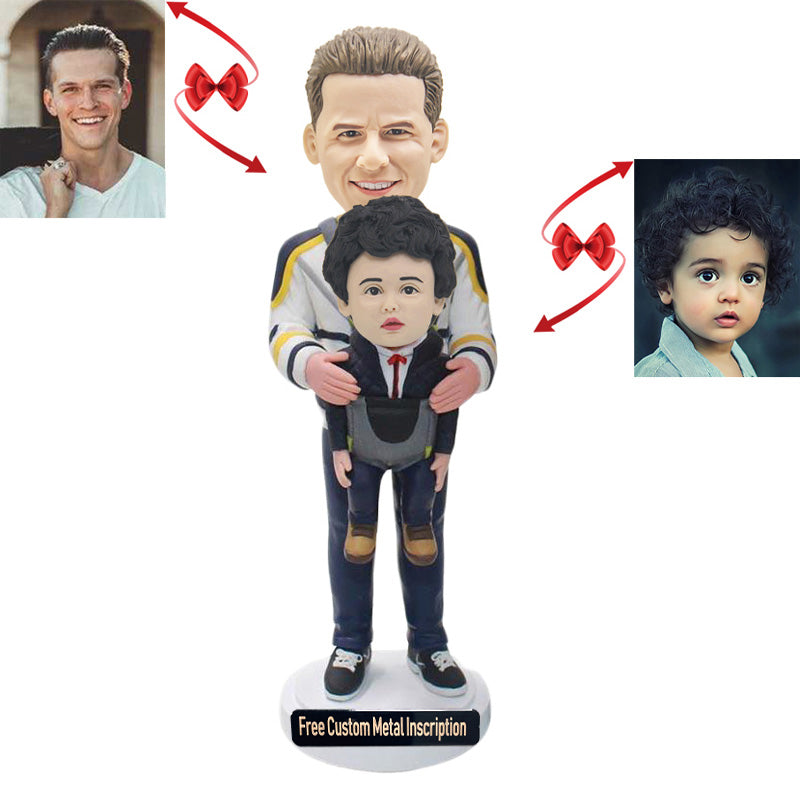 A Father Holding His Baby Custom Bobblehead