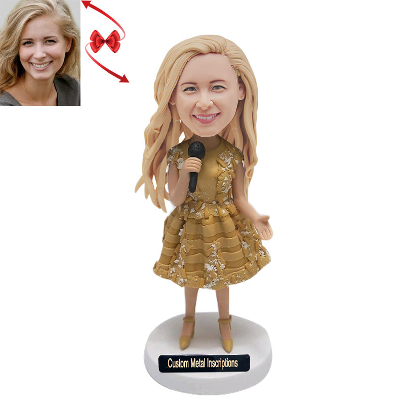 A Dazzling Female Singer Custom Bobblehead