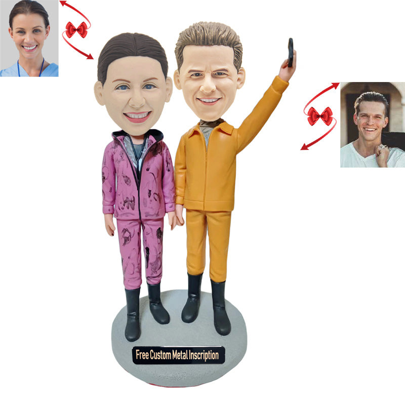 Couples in Camouflage Custom Bobblehead