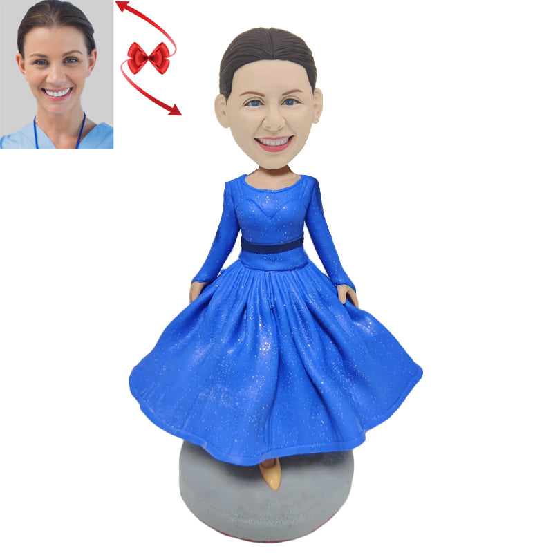 Black Dress Woman Bobblehead - Classic Elegance Figurine main image 1
