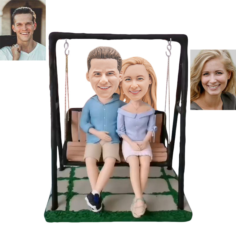 Lovers Sitting On The Hanging Chair Custom Bobblehead
