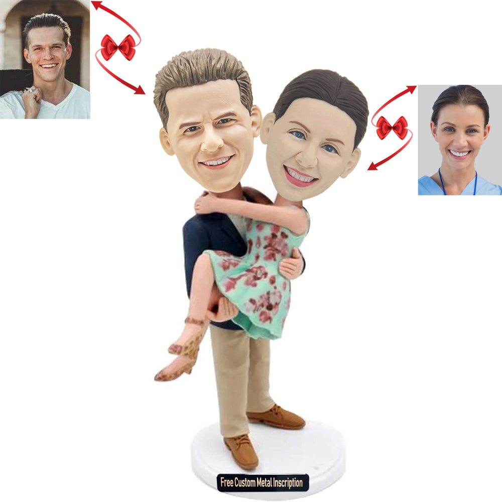 Male Hugging Female Couple Custom Bobblehead