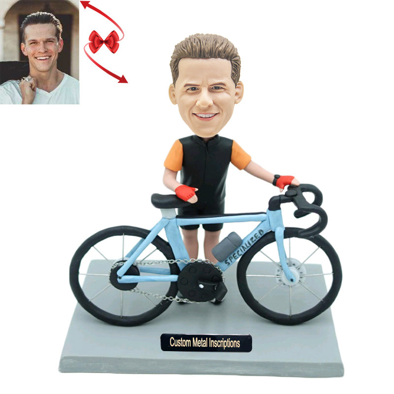 Man Who Enjoy Cycling Custom Bobblehead