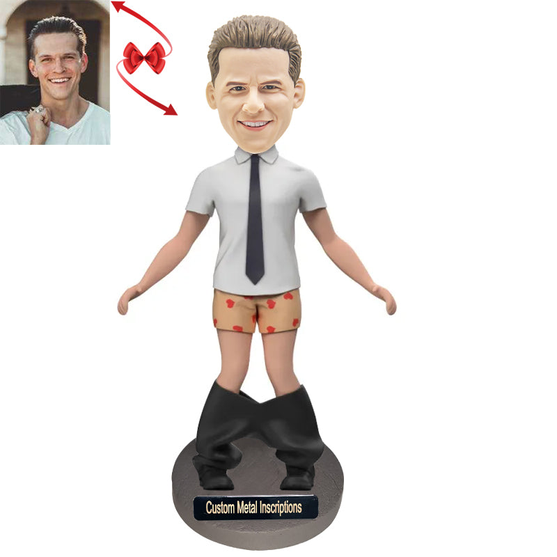 The Man with Pant Slipping Off Custom Bobblehead