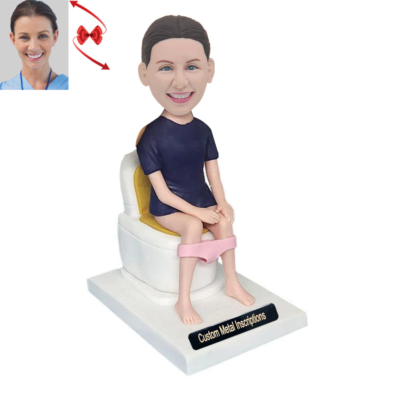 The Woman On the Toilet Custom Bobblehead