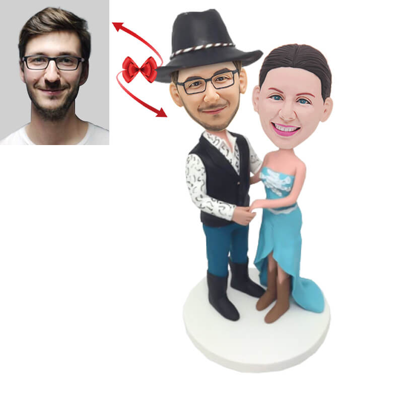 Cowboy Wedding Anniversary Custom Bobblehead