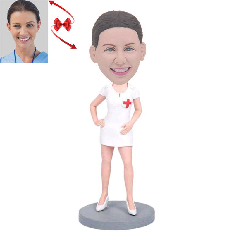 Nurse Sitting Toilet Bobblehead - Funny Gift main image 0