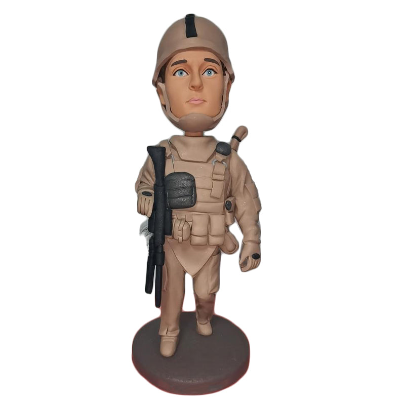 Special Forces Soldier Rifle Bobblehead - Military Gift main image 0