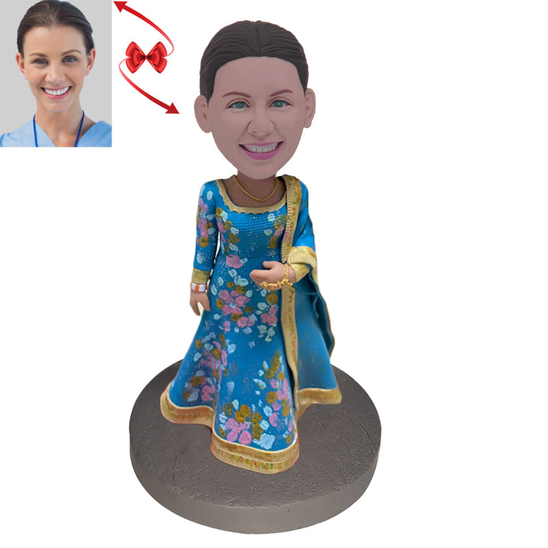 Lady in National Clothes Custom Bobblehead