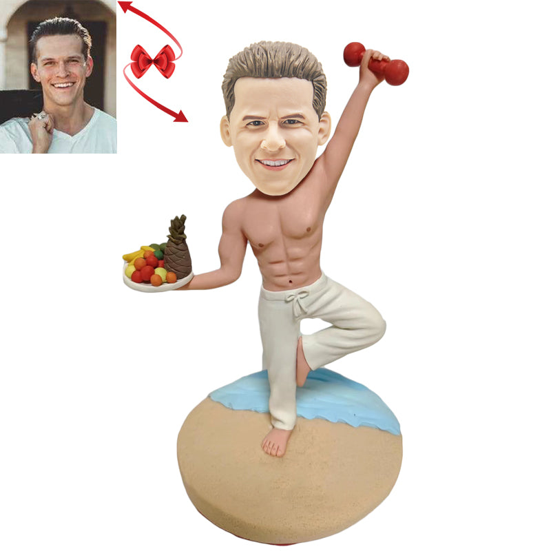 Personalized Yoga Woman Bobblehead Custom Fitness Gift