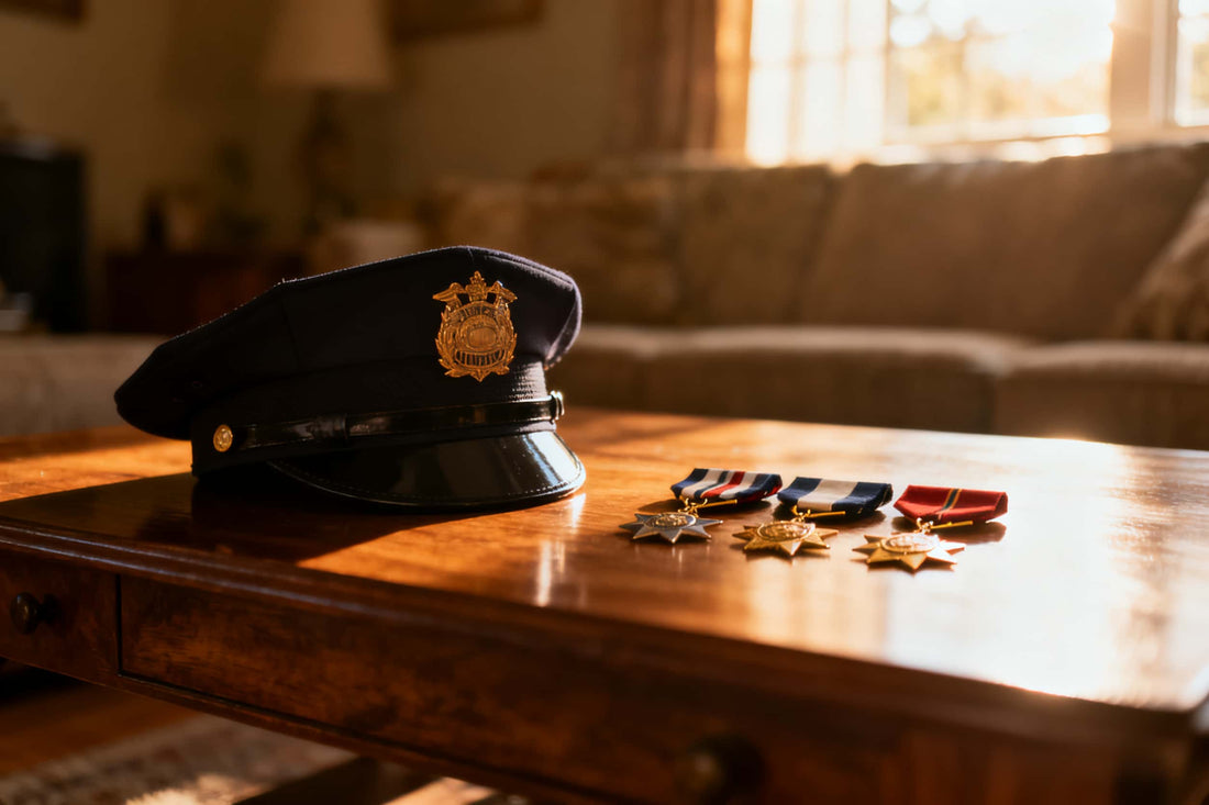 Police hat and medals