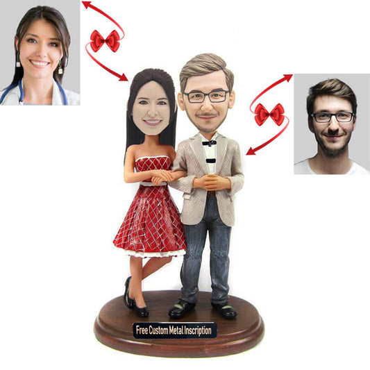 Anniversary Couple Wedding Cake Topper Custom Bobblehead