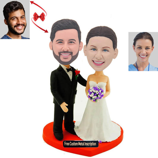 Peace And Happiness Wedding Custom Bobblehead
