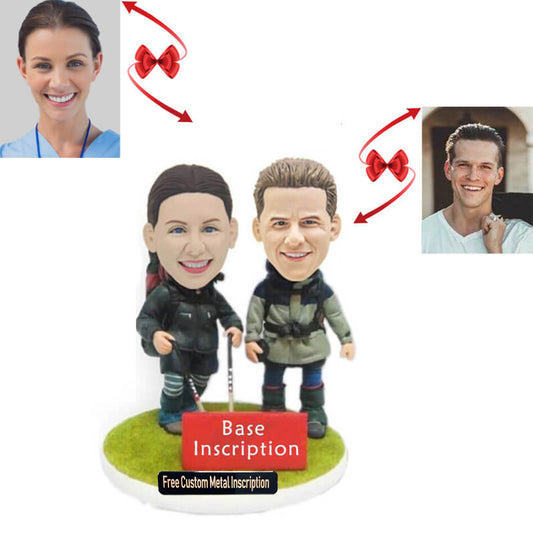Couple Hikers Custom Bobbleheads