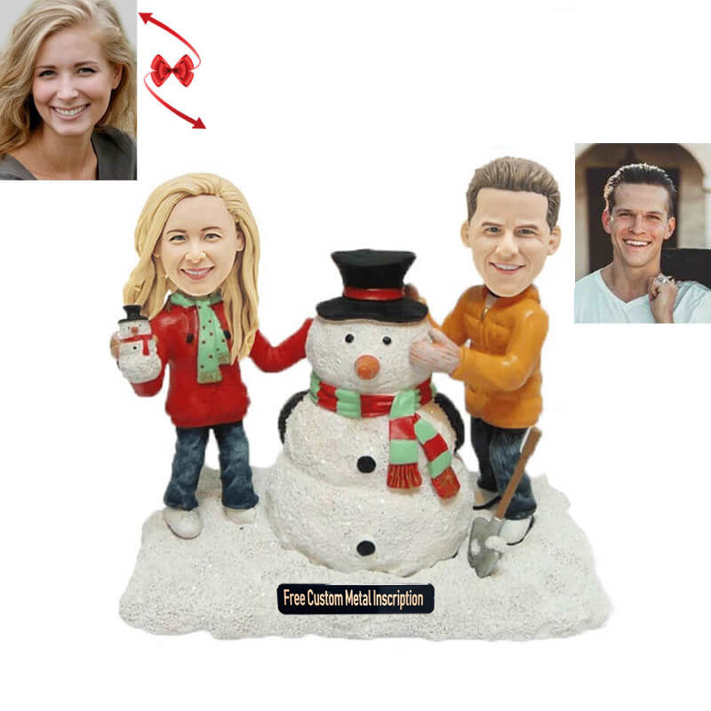 Building A Snowman Couples Custom Bobbleheads