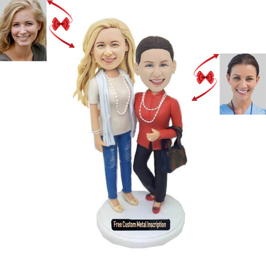 Mom and Daughter Custom Bobbleheads