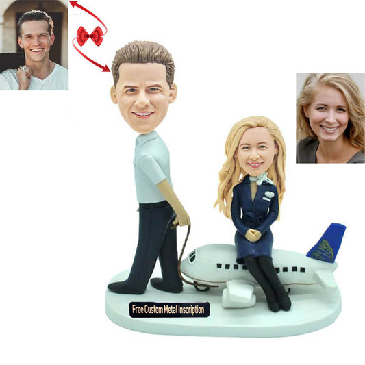 Pilots and Stewardess Wedding Cake Custom Bobblehead