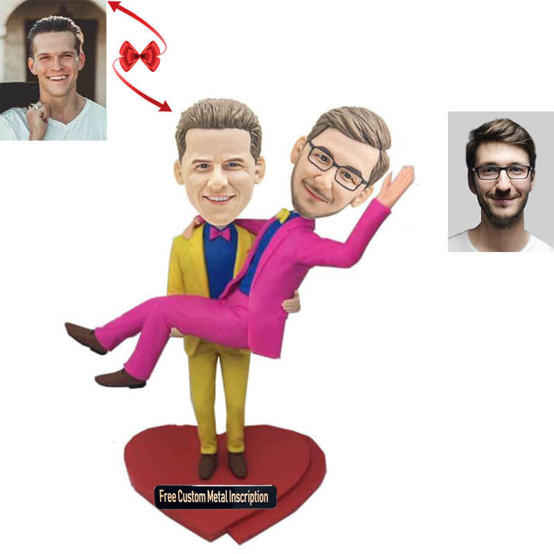 Same Sex Male Gay Wedding Custom Bobbleheads