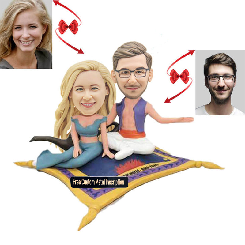 Flying Carpet Couple Custom Bobbleheads
