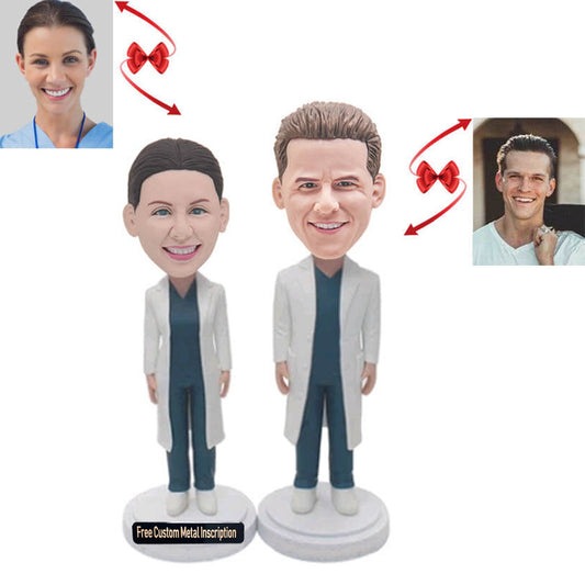 Female And Male Doctor Custom Bobblehead