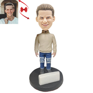 A Man Wearing Worn-out Pant Custom Bobblehead