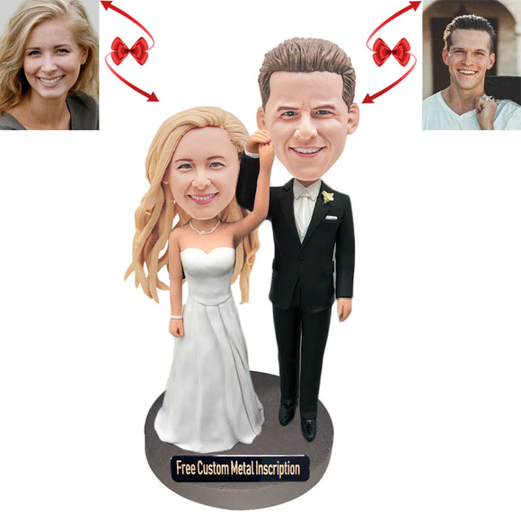 A Perfect Couple Custom Bobblehead with Free Metal Inscription
