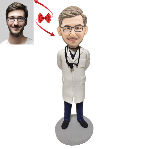 A Surgeon Wearing a Surgical Scope Custom Bobblehead