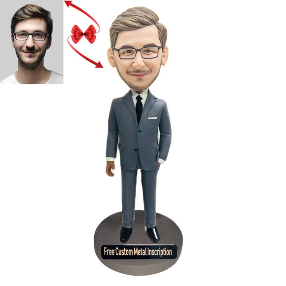 An  Outstanding Boss  Custom Bobblehead with Free Metal Inscription