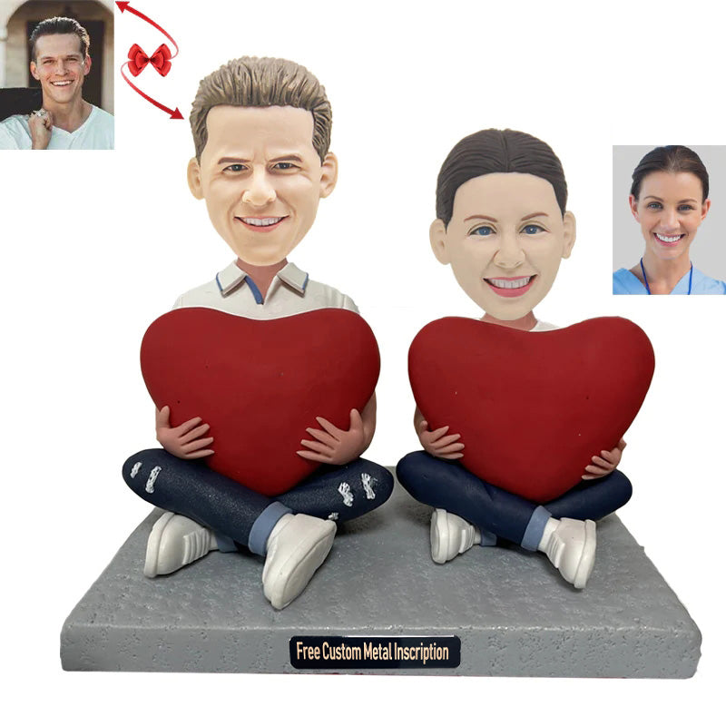 Couples Holding Love Custom Bobblehead