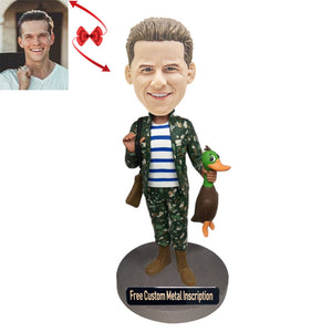 Funny Duck Custom Bobblehead with Free Metal Inscription