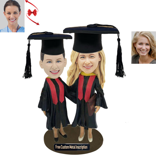 Graduated with Close Friend Custom Bobblehead
