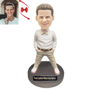 Groomsman Custom Bobblehead with Free Metal Inscription