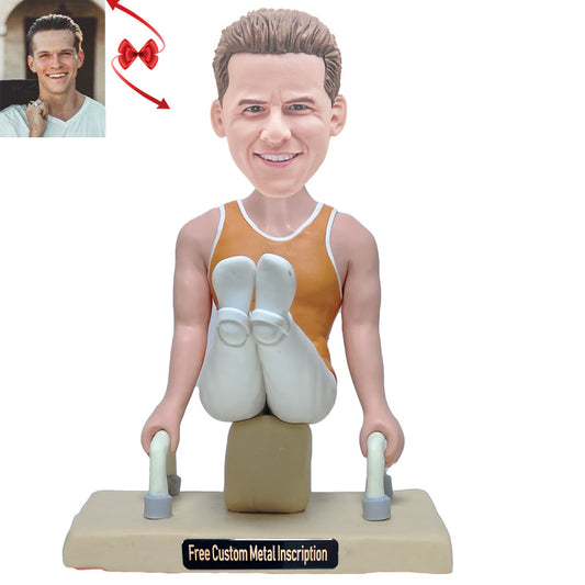 Gymnast Custom Bobblehead with Free Metal Inscription