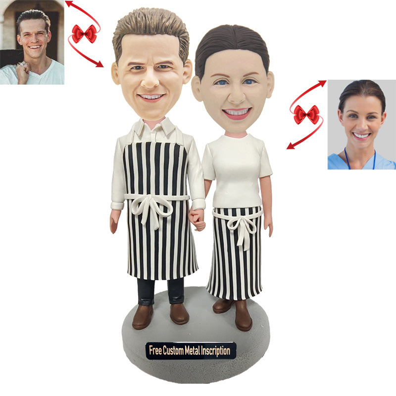 Happy Kitchen Couple Custom Bobblehead