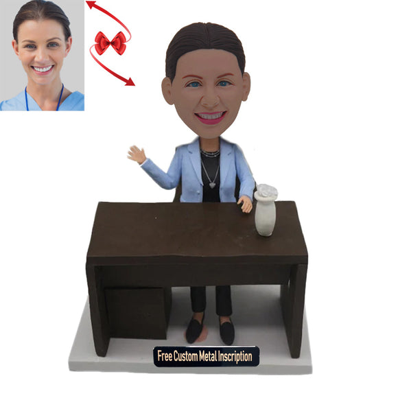 Human Resources Manager Custom Bobblehead with Free Metal Inscription