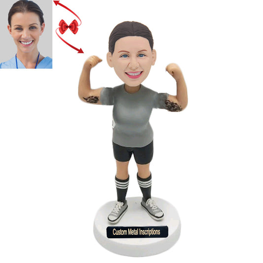 Muscle Woman Custom Bobblehead