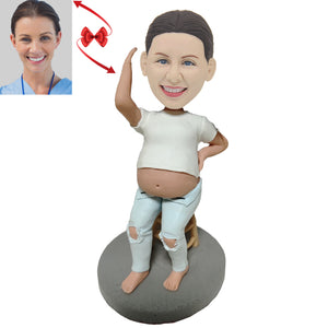 Pregnant Woman Custom Bobblehead