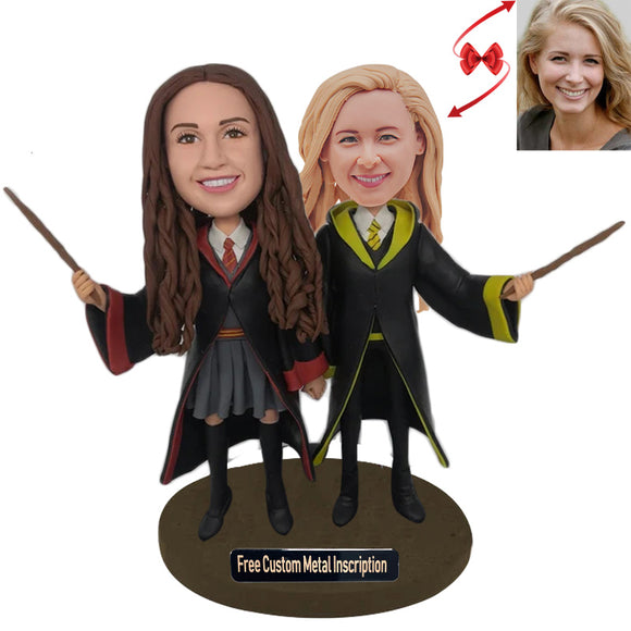 Sisters of the School of Magic Custom Bobblehead with Free Metal Inscription