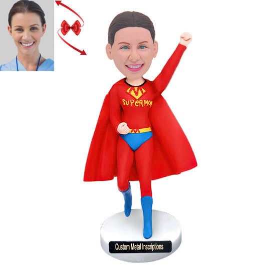 Super Girl Flying Man  Custom Bobblehead