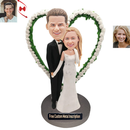 True Love Flower Married Couple Custom Bobblehead