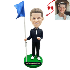 Winning Golfer Custom Bobblehead with Free Metal Inscription