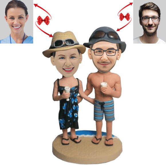 Beach Wedding Anniversary Custom Bobblehead