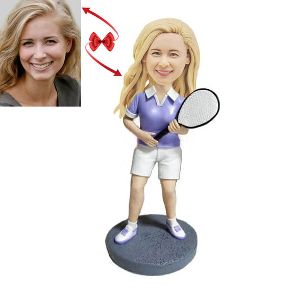 Female Tennis Player Custom Bobblehead